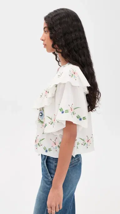 Sea Serafina Embroidered Top Cream | Thumbnail 4