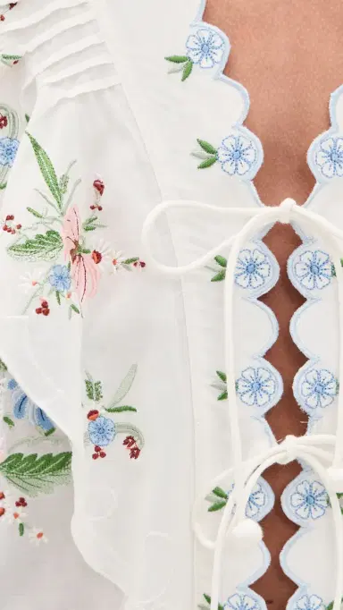 Sea Serafina Embroidered Top Cream | Thumbnail 6