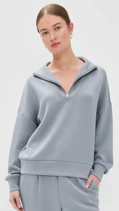 Varley Hawley Half Zip Sweatshirt Wind Blue | Thumbnail 2