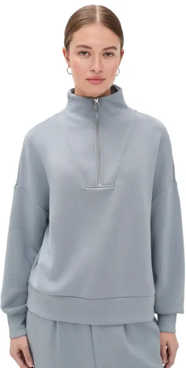 Varley Hawley Half Zip Sweatshirt Wind Blue | Thumbnail 1