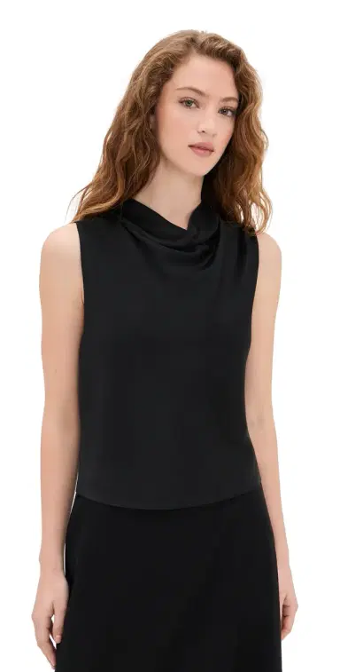 Vince Cropped Cowl Neck Top Black S | Thumbnail 1 Vince Cropped Cowl Neck Top Black S | Thumbnail 1