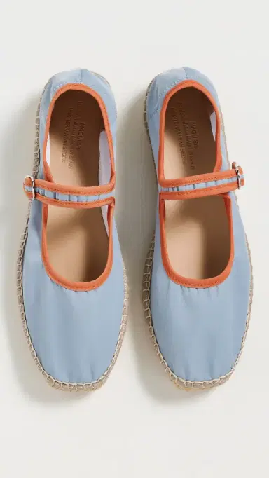 Naguisa Peonia Mary Jane Flats Light Blue/Orange 36 | Thumbnail 5