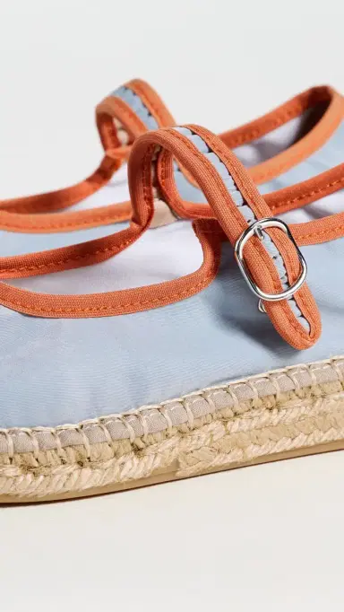 Naguisa Peonia Mary Jane Flats Light Blue/Orange 36 | Thumbnail 6