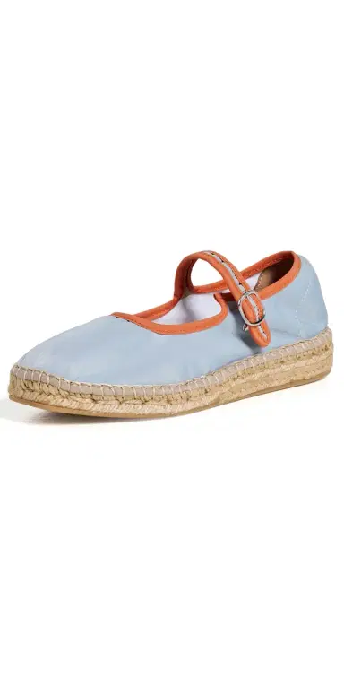 Naguisa Peonia Mary Jane Flats Light Blue/Orange 36 | Thumbnail 1