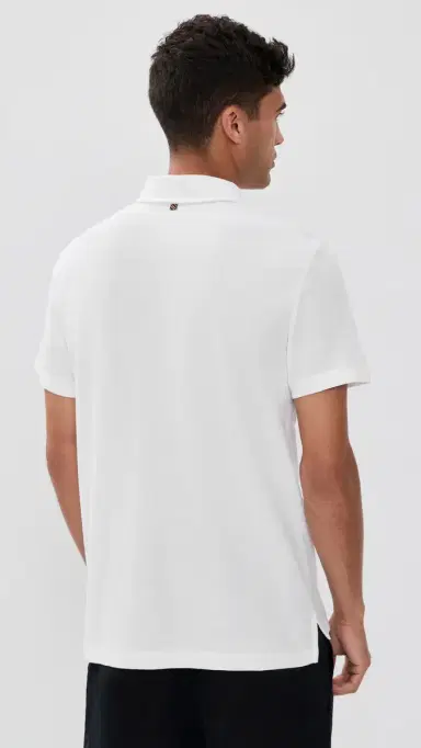 Billy Reid Pensacola Short Sleeve Polo White M | Thumbnail 3
