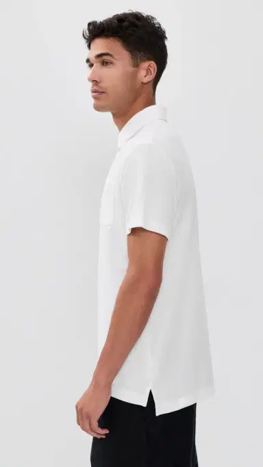 Billy Reid Pensacola Short Sleeve Polo White M | Thumbnail 4