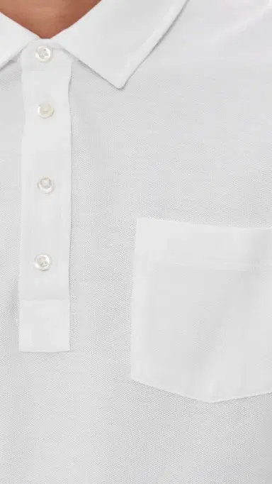 Billy Reid Pensacola Short Sleeve Polo White M | Thumbnail 6