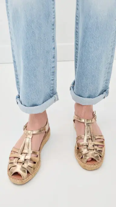 Naguisa Bemol Fisherman Espadrilles Light Gold | Thumbnail 3