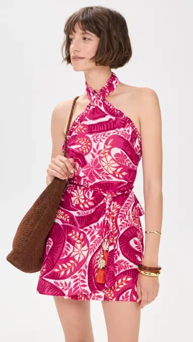 Poupette St Barth Manon Mini Dress Pink Holy Snake | Thumbnail 2