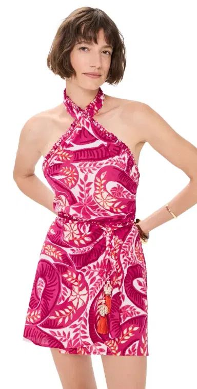 Poupette St Barth Manon Mini Dress Pink Holy Snake | Thumbnail 1