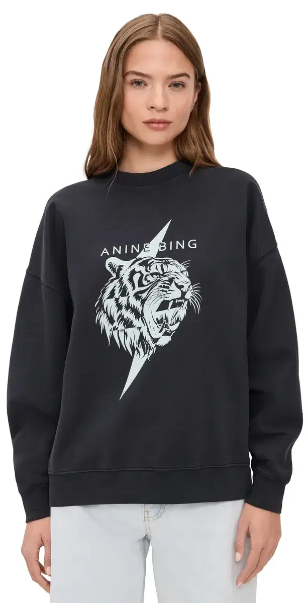 ANINE BING Miles Tiger weatshirt Vintage Black