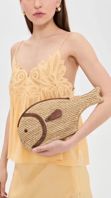 STAUD Pesce Clutch Natural/Tan One Size | Thumbnail 3