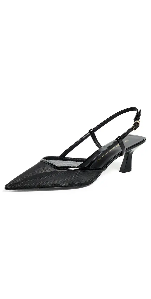 Stuart Weitzman Vinnie 50 Slingbacks Black