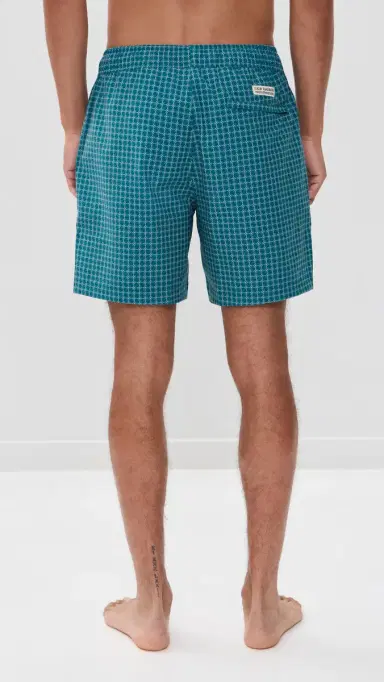 Fair Harbor The Bayberry Swim Trunks 7 Teal ea Geo | Thumbnail 3