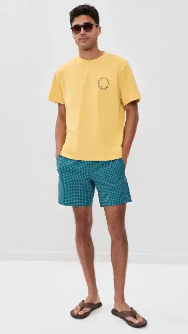Fair Harbor The Bayberry Swim Trunks 7 Teal ea Geo | Thumbnail 5
