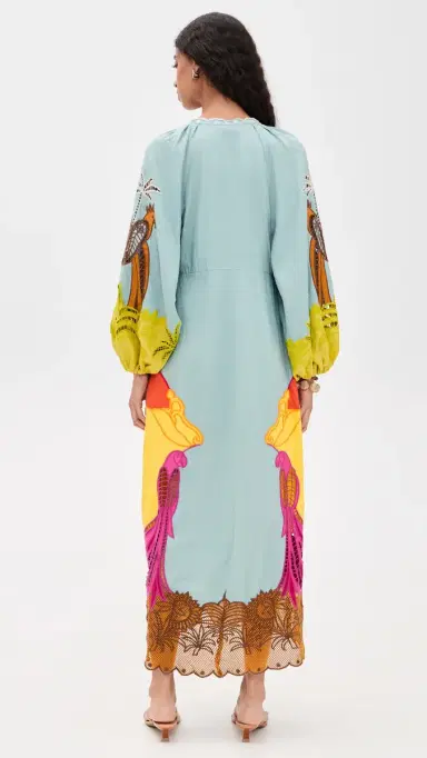 Farm Rio Usiacuri Multicolor Richelieu Maxi Dress | Thumbnail 3 Farm Rio Usiacuri Multicolor Richelieu Maxi Dress | Thumbnail 3