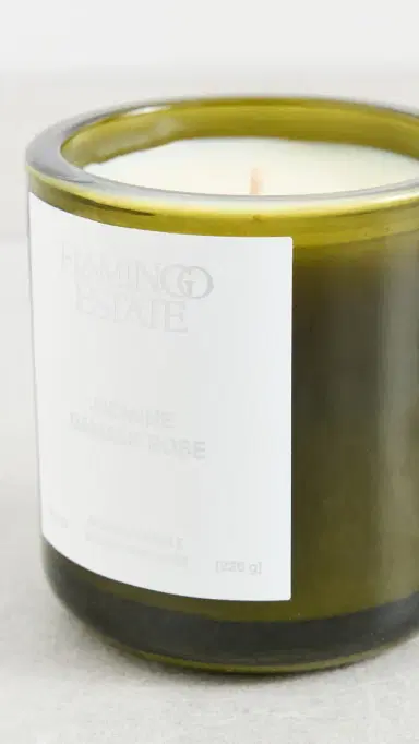 Flamingo Estate Night Blooming Jasmine and Rose Candle Green One Size | Thumbnail 4 Flamingo Estate Night Blooming Jasmine and Rose Candle Green One Size | Thumbnail 4
