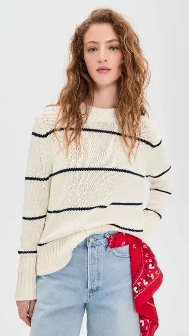 Kule The Tatum Pullover Cream/Navy Ministripe XS | Thumbnail 2