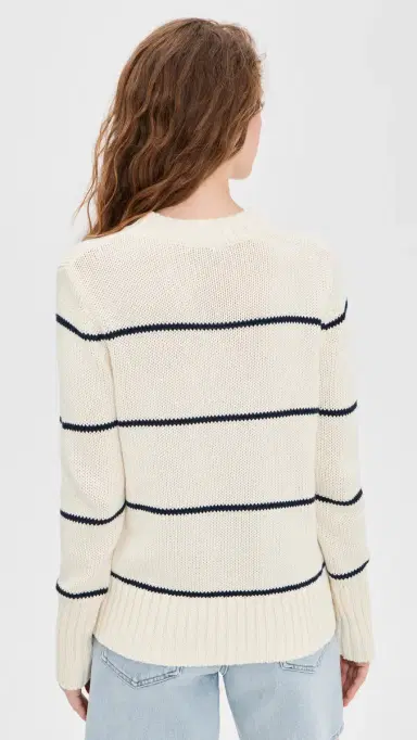Kule The Tatum Pullover Cream/Navy Ministripe XS | Thumbnail 3