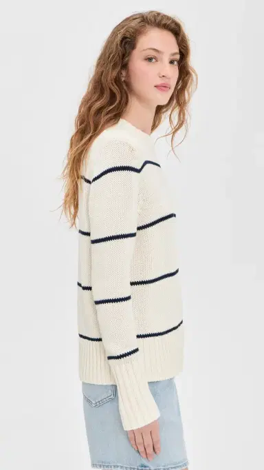 Kule The Tatum Pullover Cream/Navy Ministripe XS | Thumbnail 4