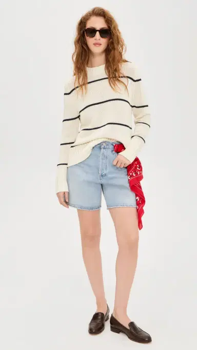 Kule The Tatum Pullover Cream/Navy Ministripe XS | Thumbnail 5