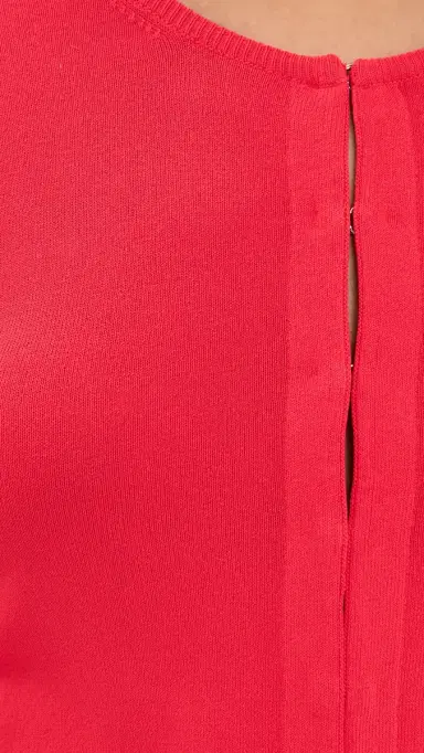Brandon Maxwell The Ellery Viscose Shrunken Cardi Red | Thumbnail 6 Brandon Maxwell The Ellery Viscose Shrunken Cardi Red | Thumbnail 6