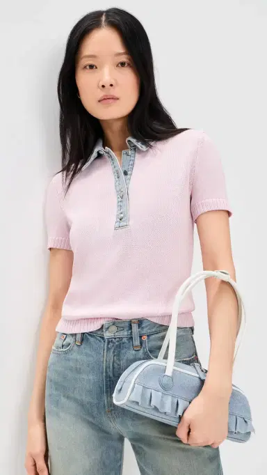 SEROYA Erika Knit Top Petal Pink/Coast | Thumbnail 2
