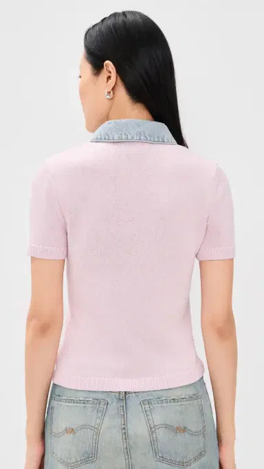 SEROYA Erika Knit Top Petal Pink/Coast | Thumbnail 3