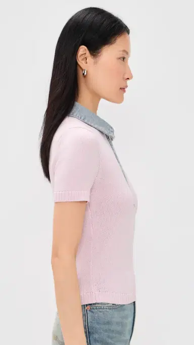 SEROYA Erika Knit Top Petal Pink/Coast | Thumbnail 4