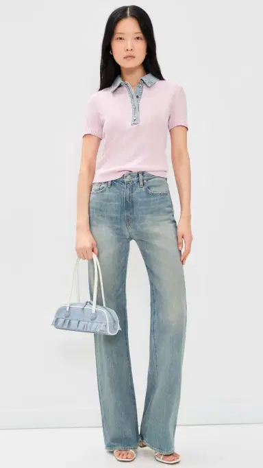 SEROYA Erika Knit Top Petal Pink/Coast | Thumbnail 5