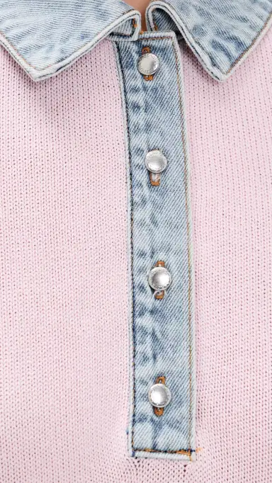 SEROYA Erika Knit Top Petal Pink/Coast | Thumbnail 6