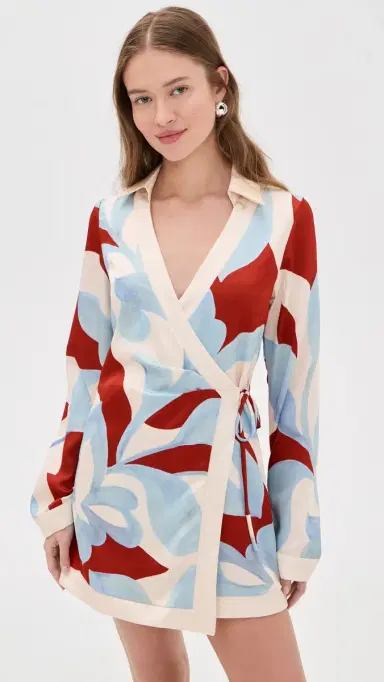 SEVEN WONDERS Amoree Long Sleeve Mini Dress Amoree Red M | Thumbnail 2