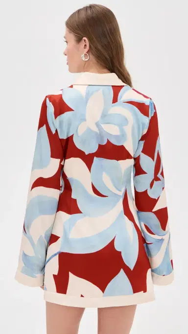 SEVEN WONDERS Amoree Long Sleeve Mini Dress Amoree Red M | Thumbnail 3