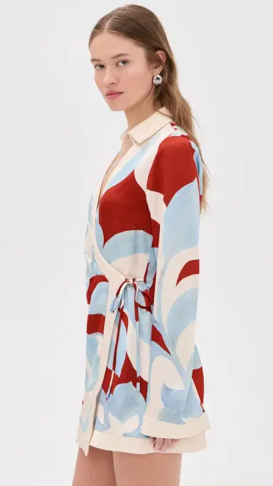 SEVEN WONDERS Amoree Long Sleeve Mini Dress Amoree Red M | Thumbnail 4
