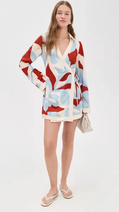 SEVEN WONDERS Amoree Long Sleeve Mini Dress Amoree Red M | Thumbnail 5