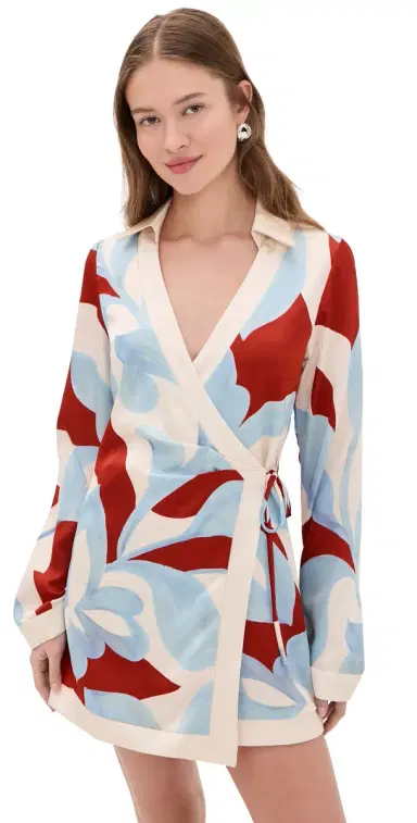 SEVEN WONDERS Amoree Long Sleeve Mini Dress Amoree Red M | Thumbnail 1