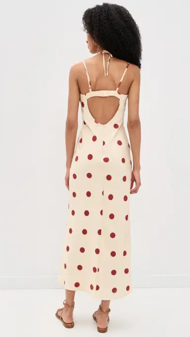 Bailey Rose Polka Dot Midi Dress Cream | Thumbnail 3 Bailey Rose Polka Dot Midi Dress Cream | Thumbnail 3