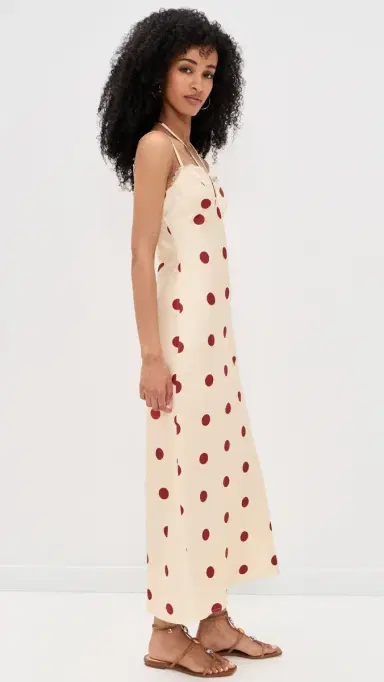Bailey Rose Polka Dot Midi Dress Cream | Thumbnail 4