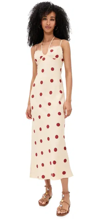 Bailey Rose Polka Dot Midi Dress Cream | Thumbnail 1 Bailey Rose Polka Dot Midi Dress Cream | Thumbnail 1