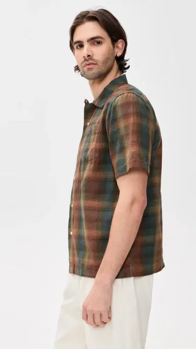 Service Works Plaid Resort Shirt Brown | Thumbnail 4