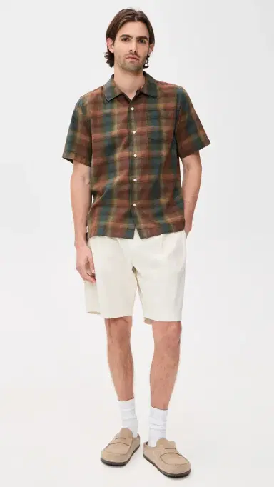 Service Works Plaid Resort Shirt Brown | Thumbnail 5