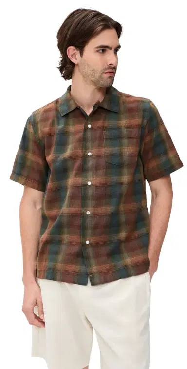 Service Works Plaid Resort Shirt Brown | Thumbnail 1