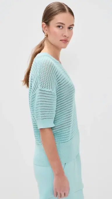 Varley Callie Knit Top Porcelain Blue S | Thumbnail 4