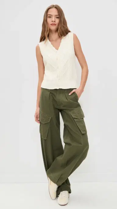 Varley Tatyana Cable Knit Vest Egret S | Thumbnail 5