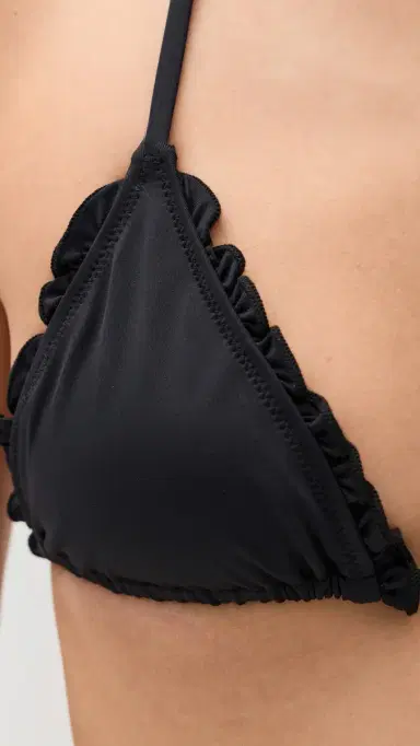Frankies Bikinis Nick Ruffle Bikini Top Black | Thumbnail 6