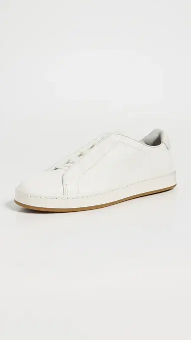Allen Edmonds Banks Leather Slip On Sneakers White 9 | Thumbnail 2