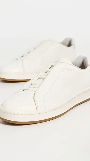 Allen Edmonds Banks Leather Slip On Sneakers White 9 | Thumbnail 4