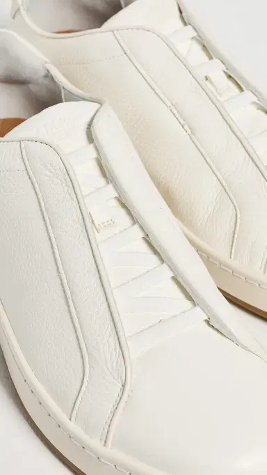 Allen Edmonds Banks Leather Slip On Sneakers White 9 | Thumbnail 5