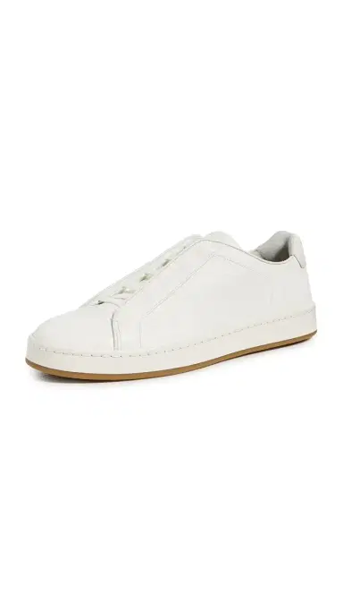 Allen Edmonds Banks Leather Slip On Sneakers White 9 | Thumbnail 6