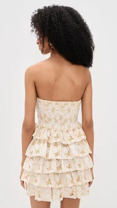 Sundress Hortensia Dress Eyelet Flower Gold S | Thumbnail 3